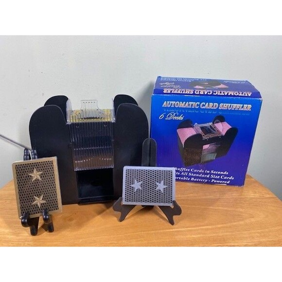 Casino Style 6-Decks Automatic Card Shuffler & 2 New Sealed Deck of Cards Tested - Picture 1 of 16